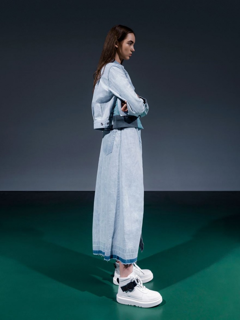 Ψηλα Sneakers Charles And Keith Gabine δερματινα ασπρα | 37820-GFHL