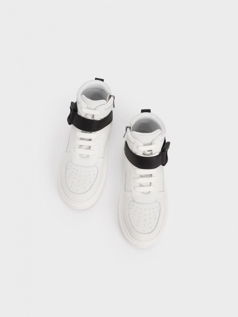 Ψηλα Sneakers Charles And Keith Gabine δερματινα ασπρα | 37820-GFHL