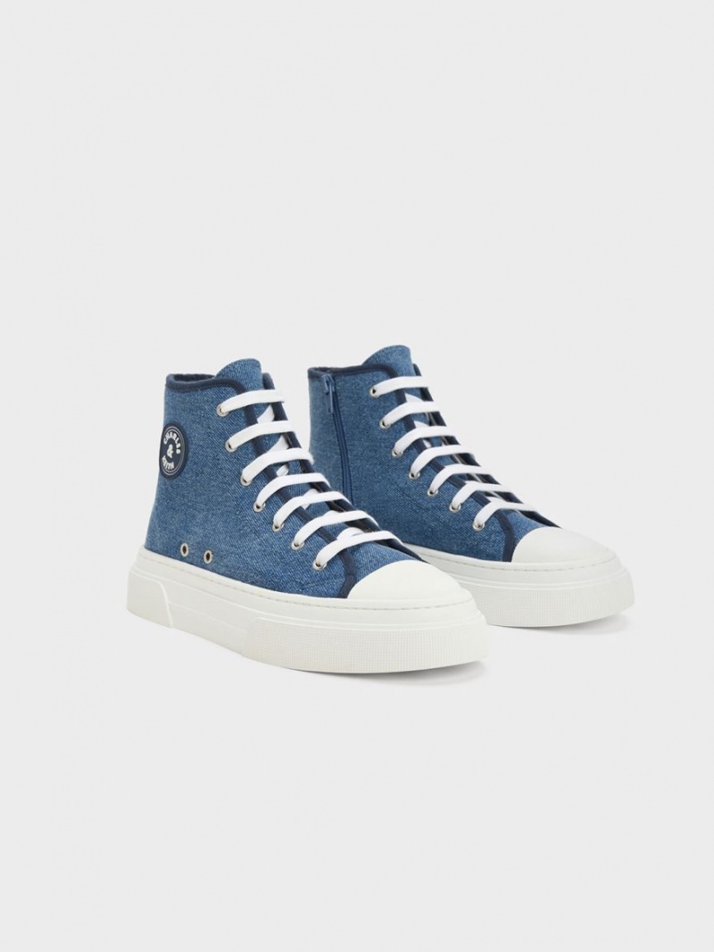 Ψηλα Sneakers Charles And Keith Kay καμβα μπλε | 12635-GPJB