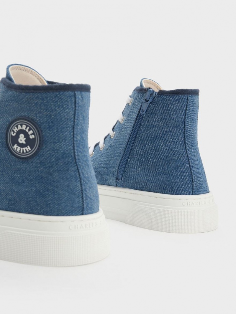Ψηλα Sneakers Charles And Keith Kay καμβα μπλε | 12635-GPJB