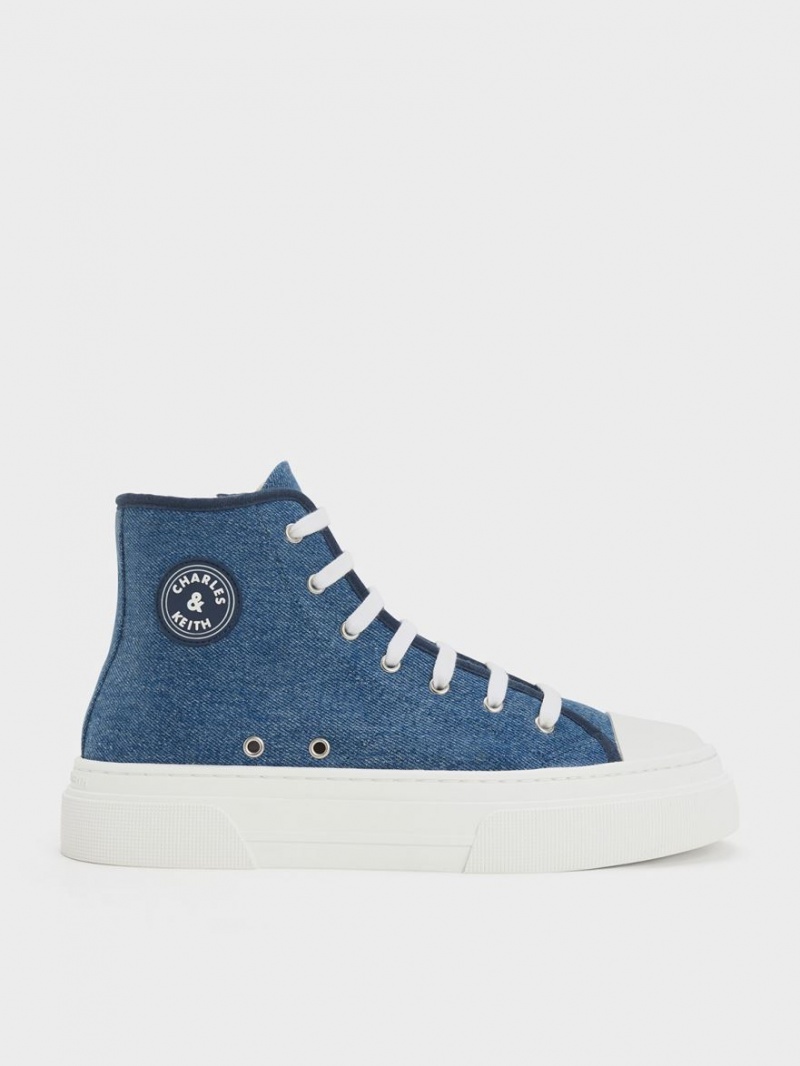 Ψηλα Sneakers Charles And Keith Kay καμβα μπλε | 12635-GPJB