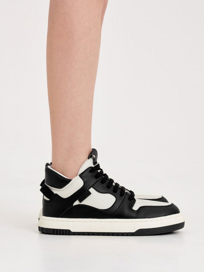 Ψηλα Sneakers Charles And Keith Two-Tone flatforms μαυρα | 62098-BIHK
