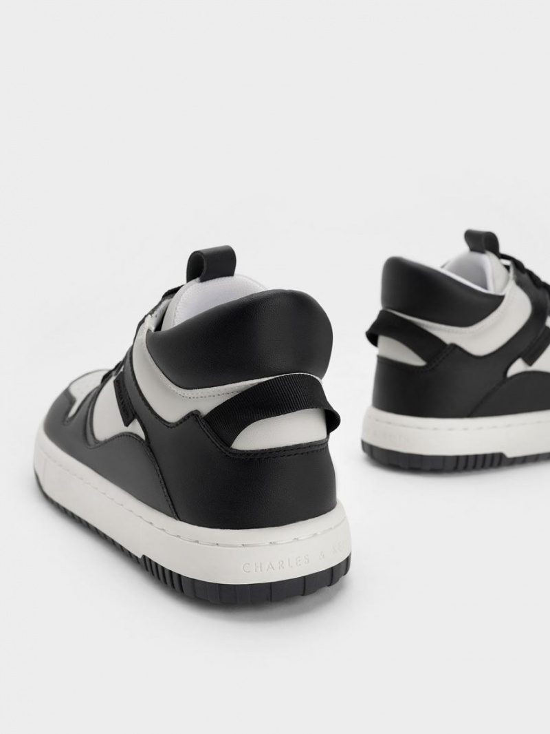 Ψηλα Sneakers Charles And Keith Two-Tone flatforms μαυρα | 62098-BIHK