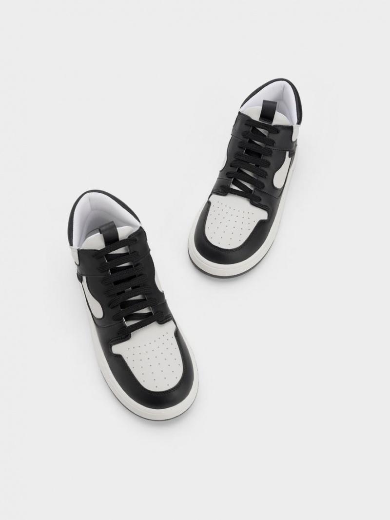 Ψηλα Sneakers Charles And Keith Two-Tone flatforms μαυρα | 62098-BIHK