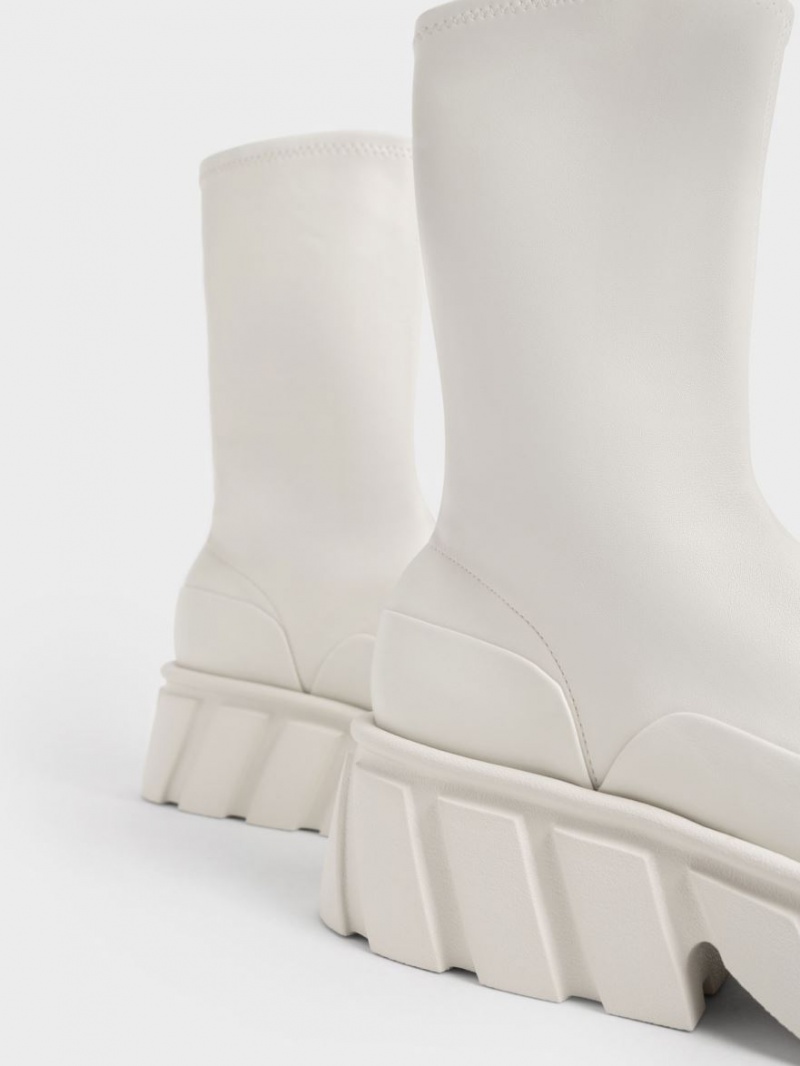 μποτα πλατφορμα Charles And Keith Aberdeen κρέμα | 62814-UABM