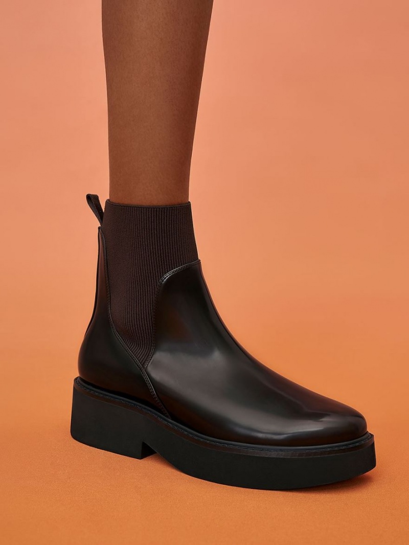 Μπότες Κάλτσες Charles And Keith Ankle μπορντο | 39718-NOCT