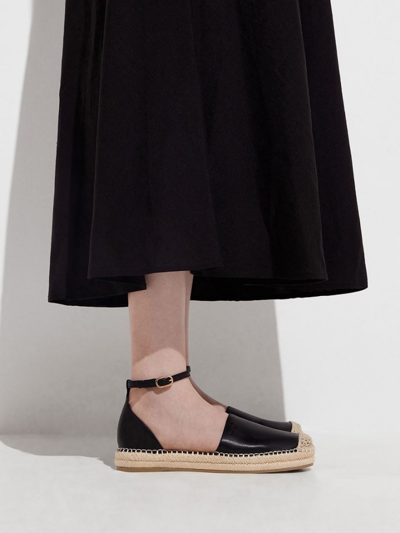 Παπουτσια Μπαλαρινεσ Charles And Keith Ankle-λουρακια εσπαντριγιεσ μαυρα | 59261-FJTB