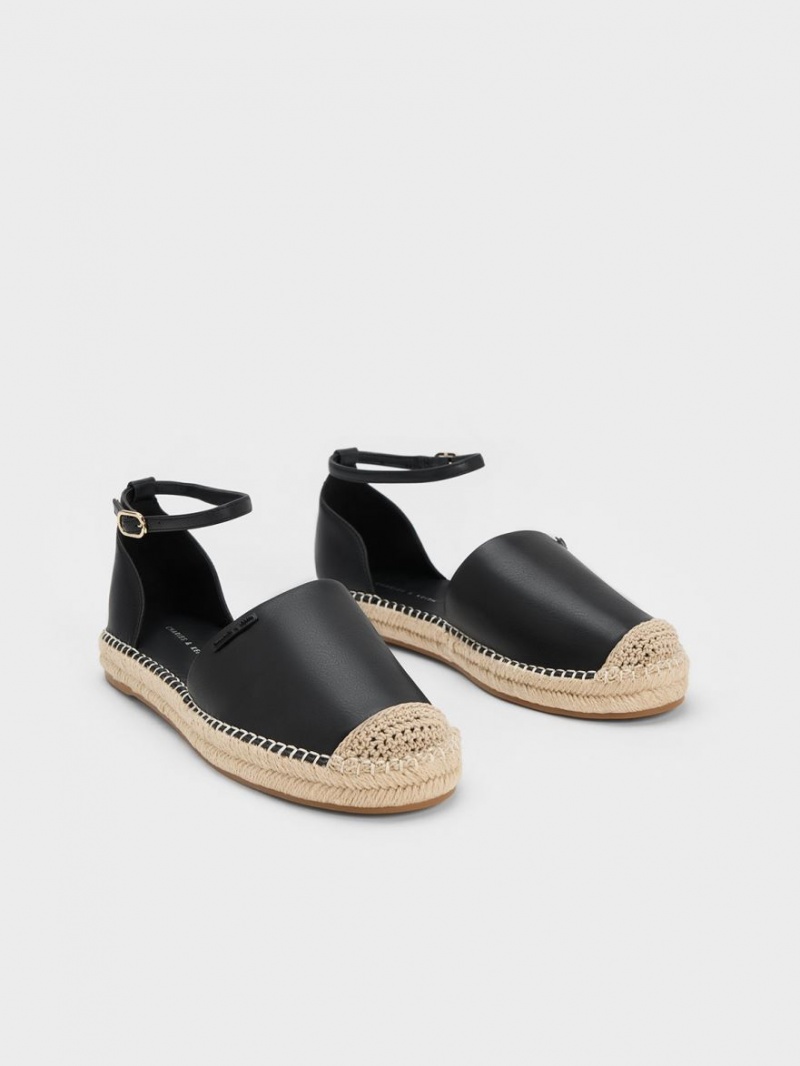 Παπουτσια Μπαλαρινεσ Charles And Keith Ankle-λουρακια εσπαντριγιεσ μαυρα | 59261-FJTB