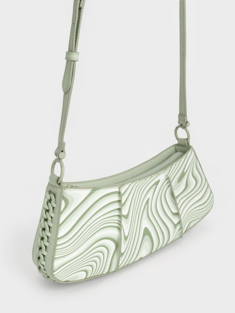 τσάντεσ ώμου Charles And Keith Arlys Curved μεντα | 72490-XZER