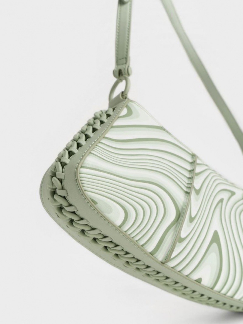 τσάντεσ ώμου Charles And Keith Arlys Curved μεντα | 72490-XZER
