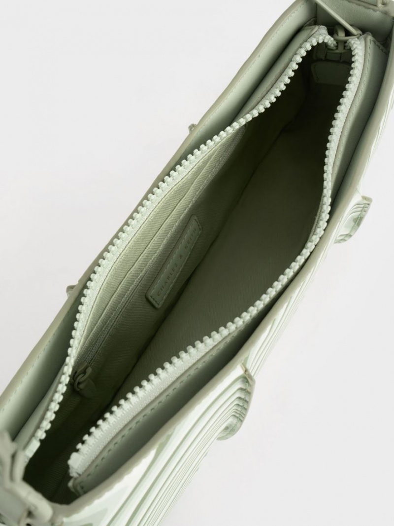 τσάντεσ ώμου Charles And Keith Arlys Curved μεντα | 72490-XZER