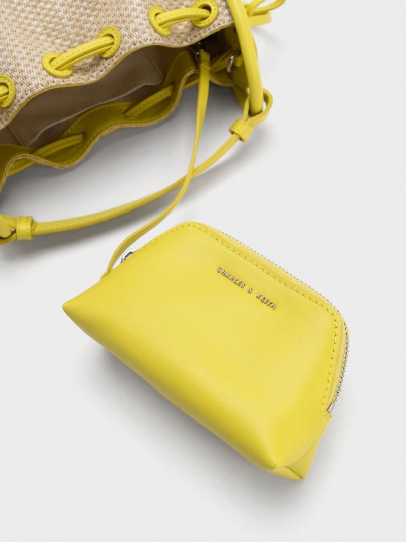 τσαντα χειροσ Charles And Keith Ashby Raffia Curved κίτρινα | 36489-EKQN