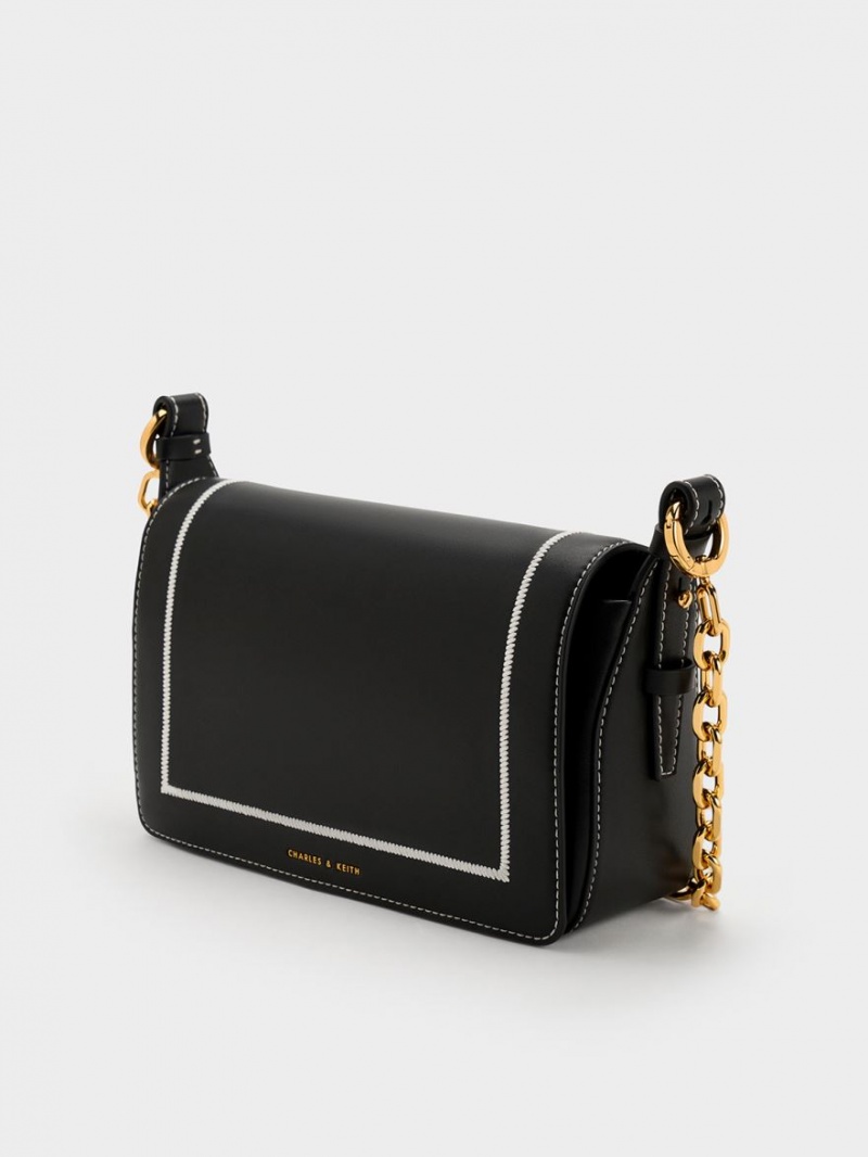 τσαντα χειροσ Charles And Keith Astra Chain μαυρα | 32918-DVFC