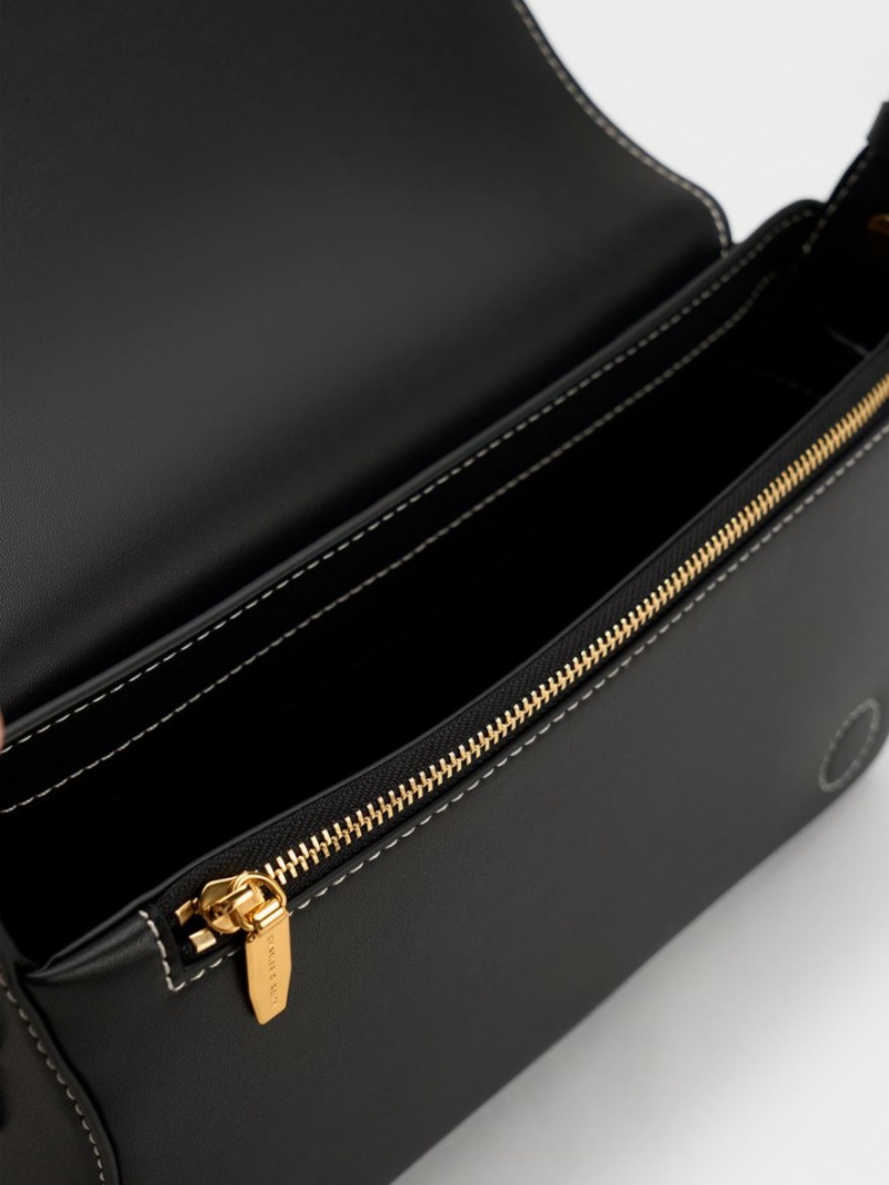 τσαντα χειροσ Charles And Keith Astra Chain μαυρα | 32918-DVFC