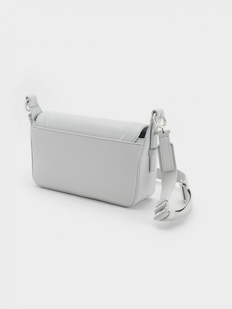 τσαντα χειροσ Charles And Keith Astra Chain ανοιχτο γκρι | 57239-SARM