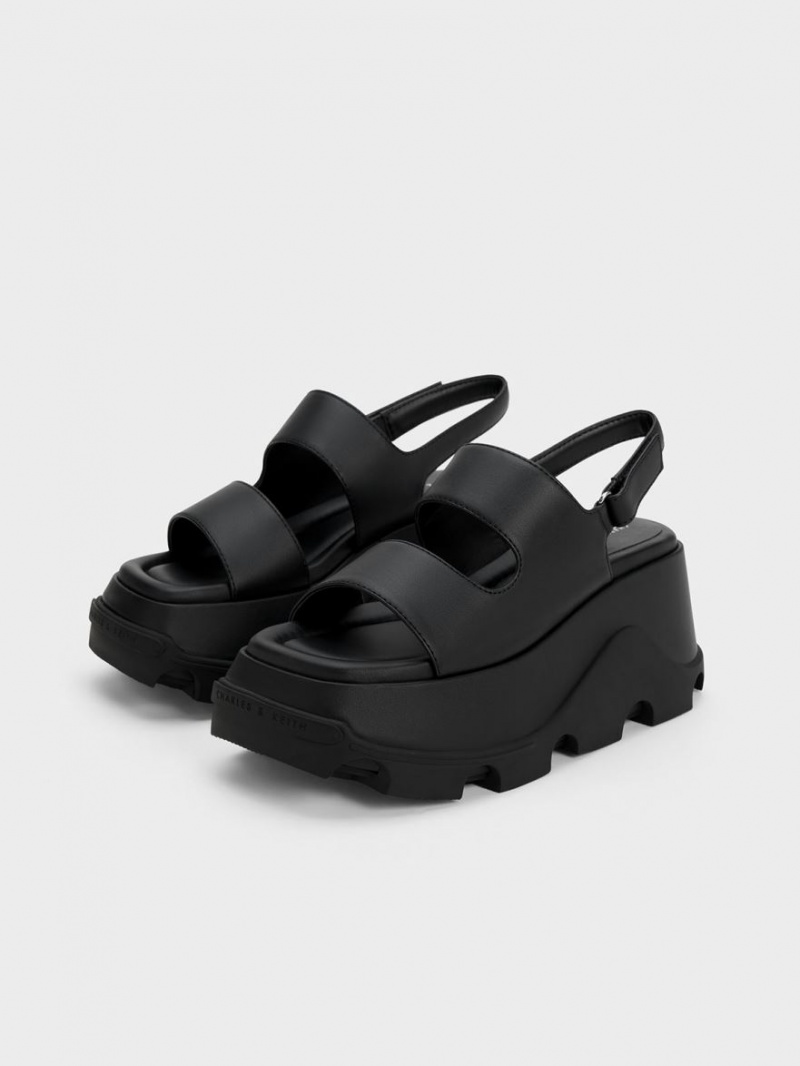 Πεδιλα Πλατφορμεσ Charles And Keith Asymmetric μαυρα | 08394-CFGD