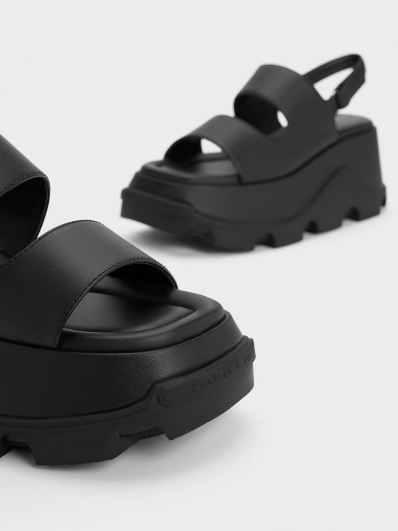 Πεδιλα Πλατφορμεσ Charles And Keith Asymmetric μαυρα | 08394-CFGD