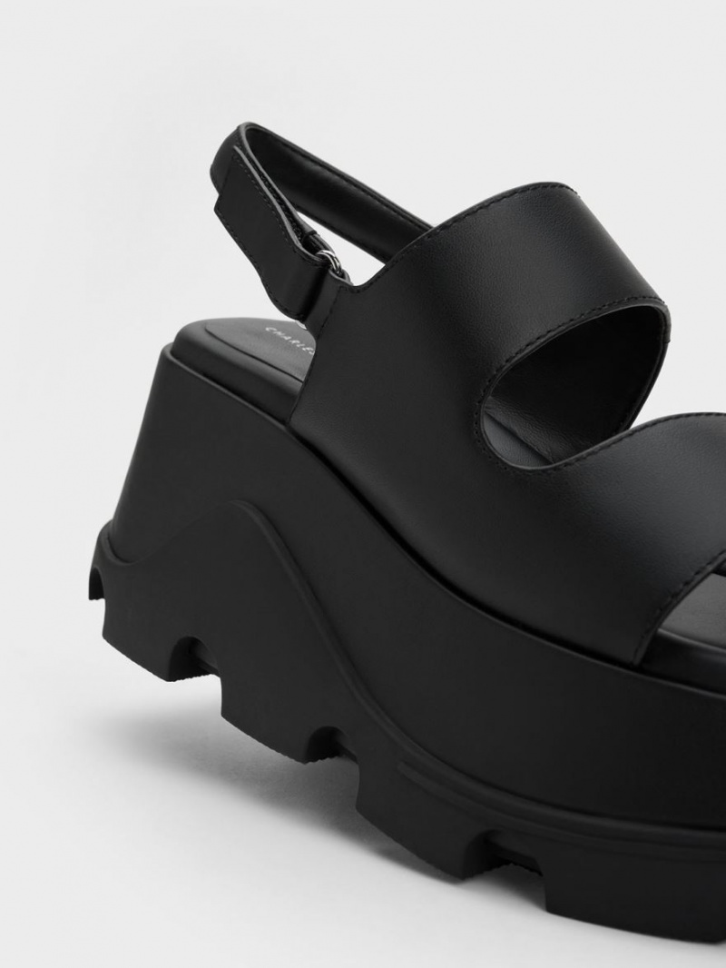 Πεδιλα Πλατφορμεσ Charles And Keith Asymmetric μαυρα | 08394-CFGD