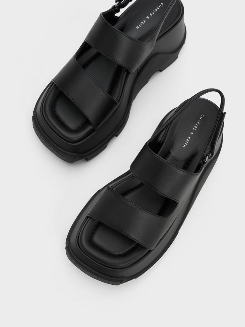 Πεδιλα Πλατφορμεσ Charles And Keith Asymmetric μαυρα | 08394-CFGD