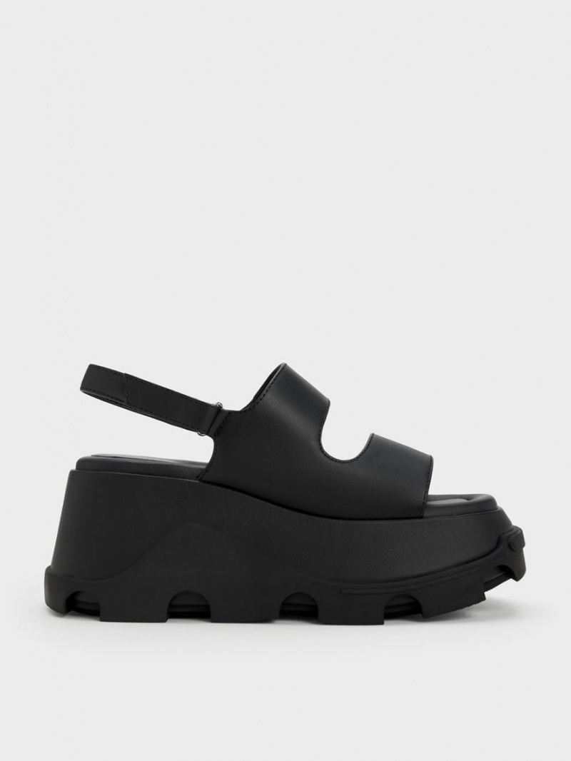 Πεδιλα Πλατφορμεσ Charles And Keith Asymmetric μαυρα | 08394-CFGD