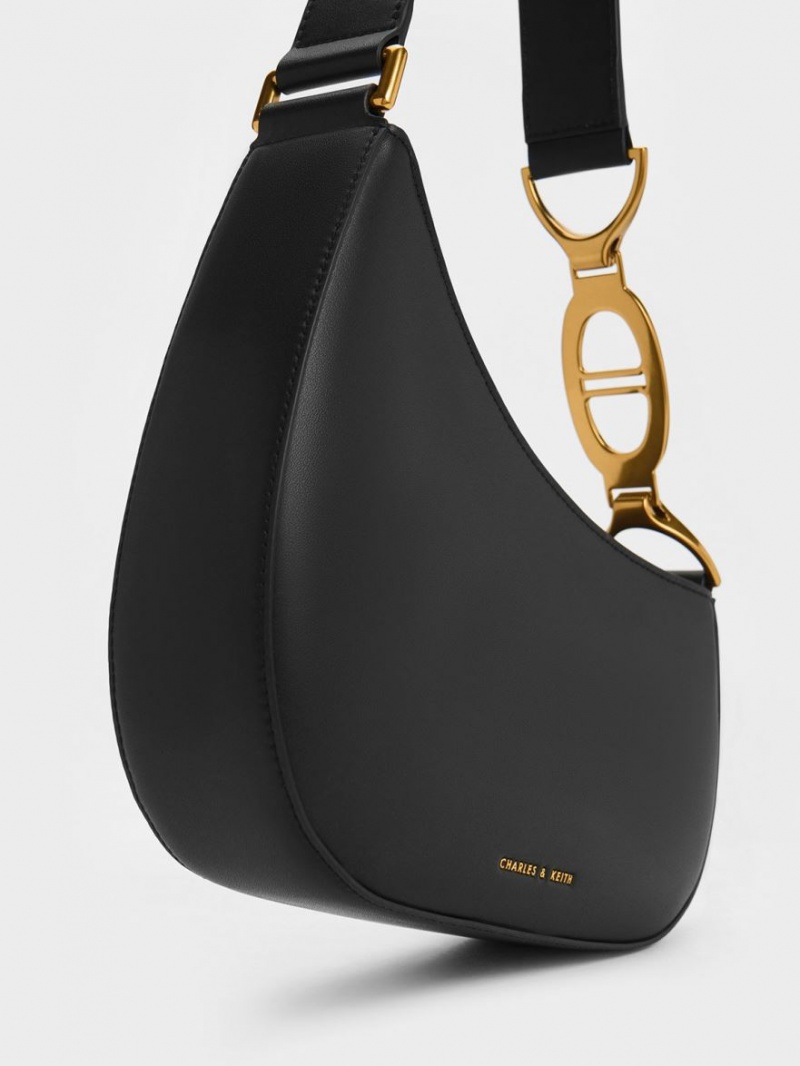 τσάντεσ ώμου Charles And Keith Asymmetrical μαυρα | 80213-HIJW