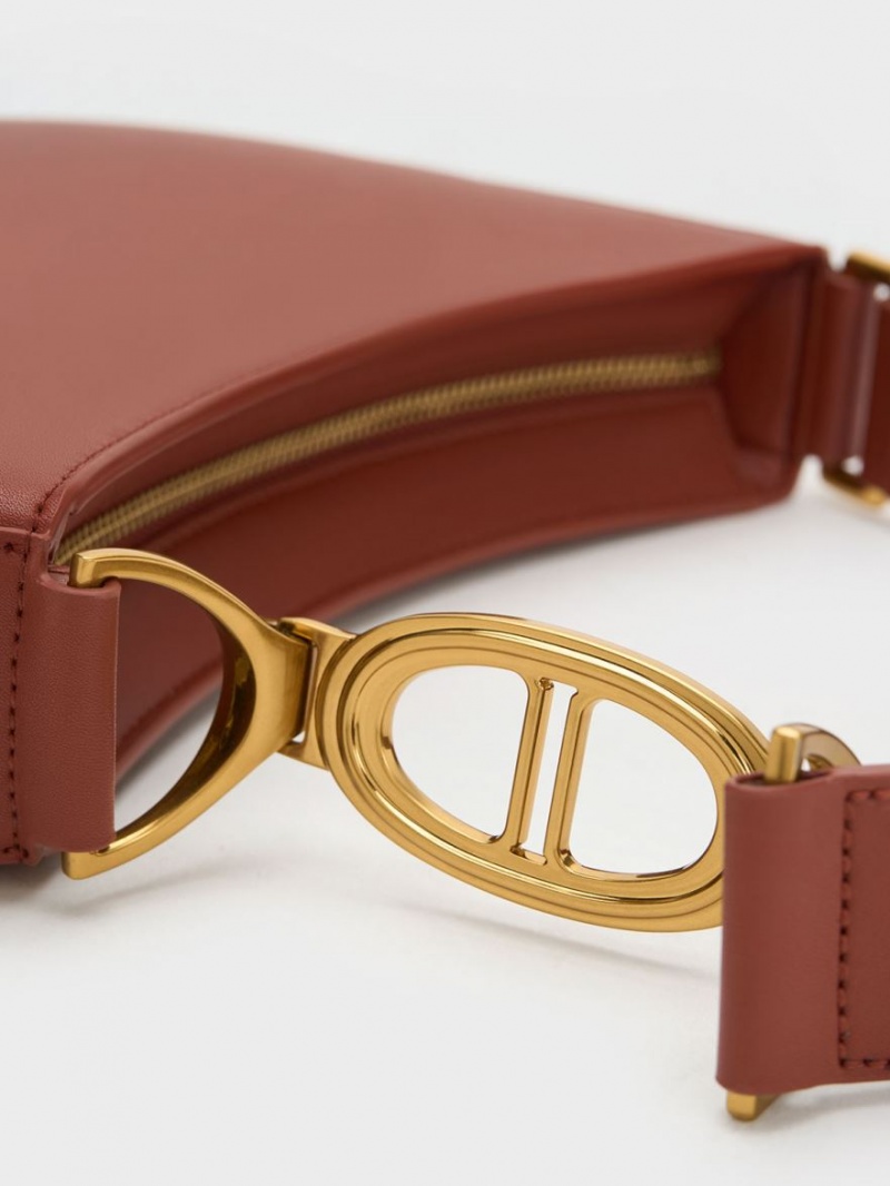 τσάντεσ ώμου Charles And Keith Asymmetrical καφε | 81540-HPEW