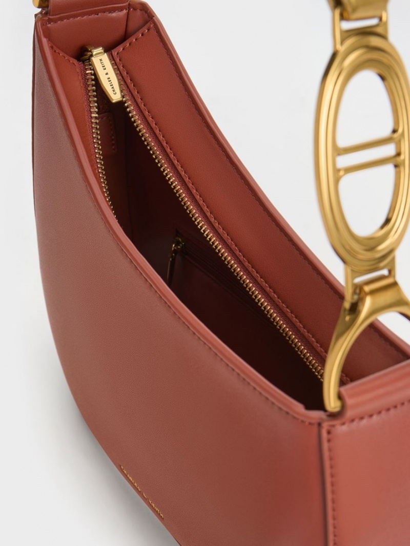 τσάντεσ ώμου Charles And Keith Asymmetrical καφε | 81540-HPEW