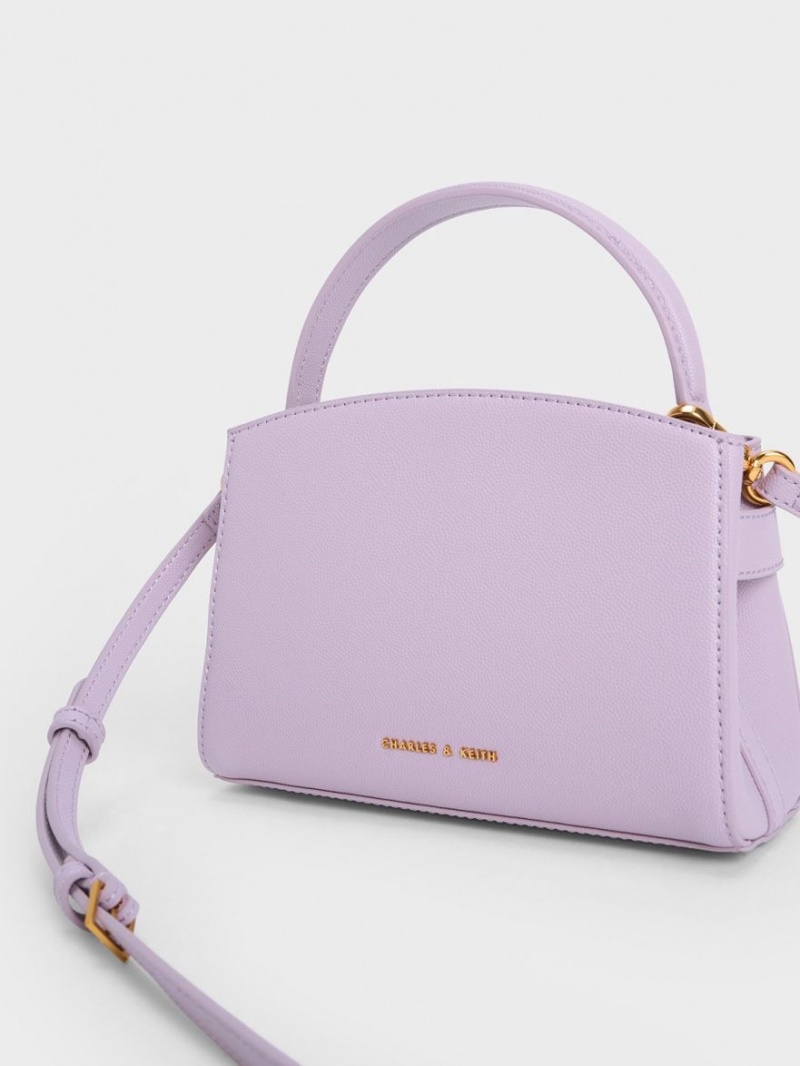 τσαντα χειροσ Charles And Keith Aubrielle Metallic πόρπης Top μωβ | 24901-WNSD