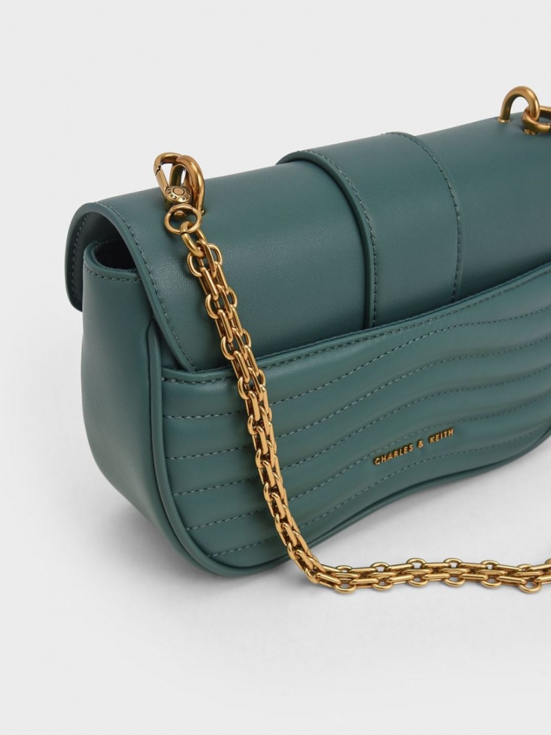 τσάντεσ χιαστί Charles And Keith Aubrielle Panelled τυρκουάζ | 25061-DNVC