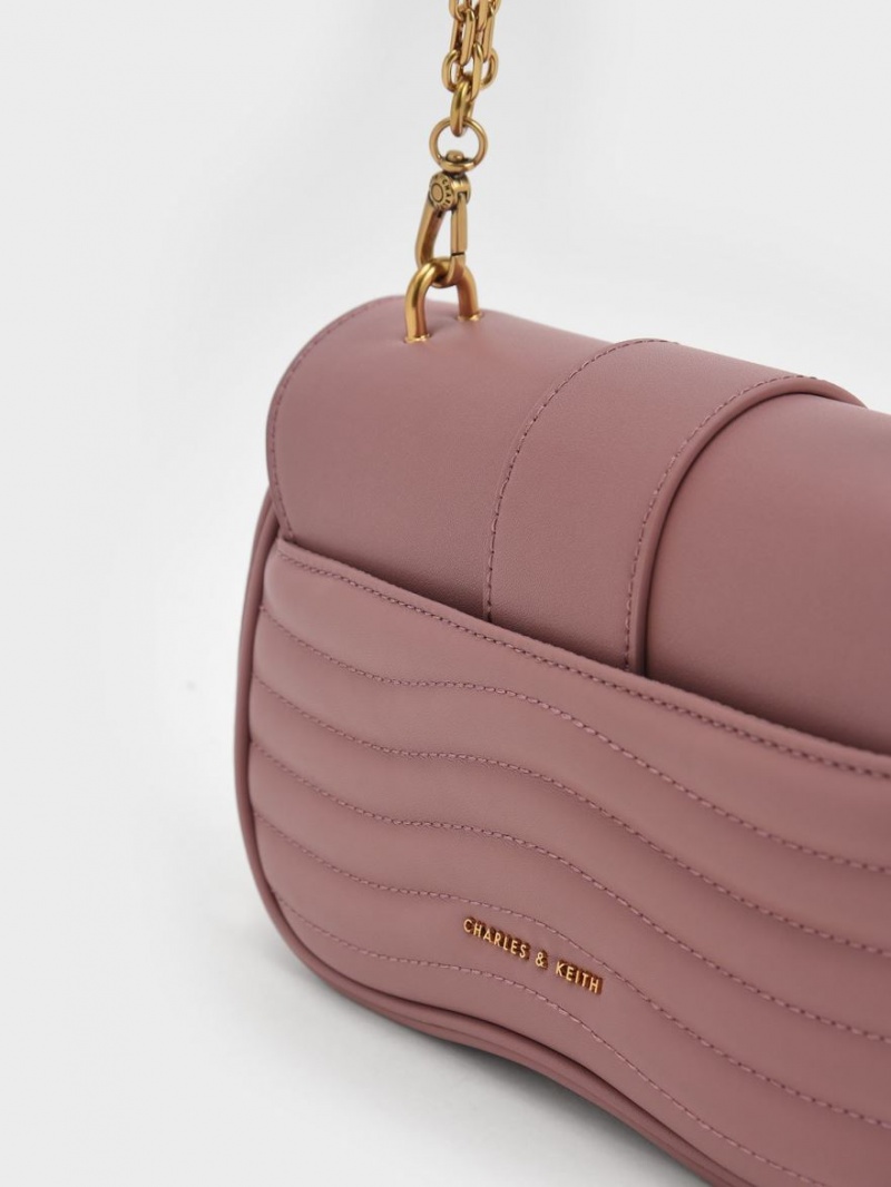τσάντεσ χιαστί Charles And Keith Aubrielle Panelled μωβ | 81635-JVBN