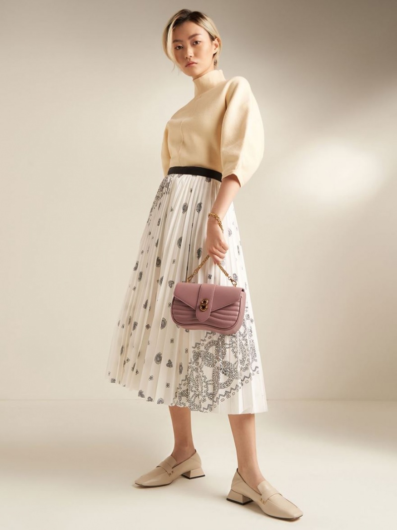 τσάντεσ χιαστί Charles And Keith Aubrielle Panelled μωβ | 81635-JVBN