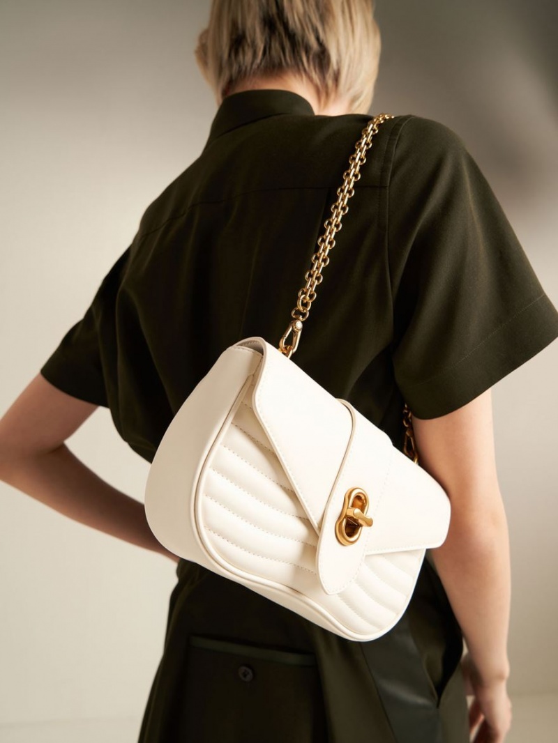 τσάντεσ χιαστί Charles And Keith Aubrielle Panelled κρέμα | 20915-ZSJE