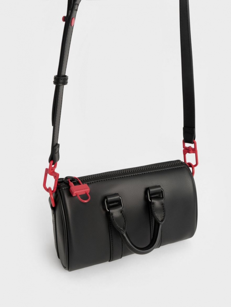 τσάντεσ χιαστί Charles And Keith Balta Chain-Link Bowling μαυρα | 82479-AHVS