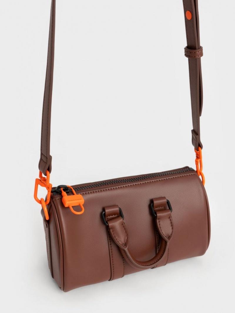 τσάντεσ χιαστί Charles And Keith Balta Chain-Link Bowling καφε | 02931-WJBM