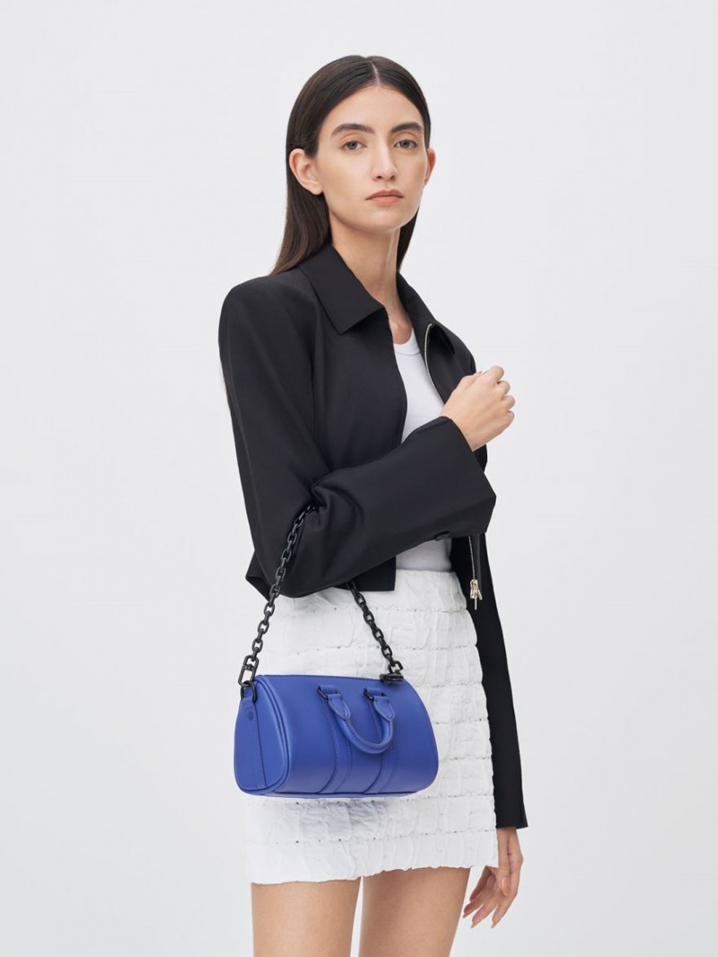 τσάντεσ χιαστί Charles And Keith Balta Chain-Link Bowling μπλε | 09316-LKFH