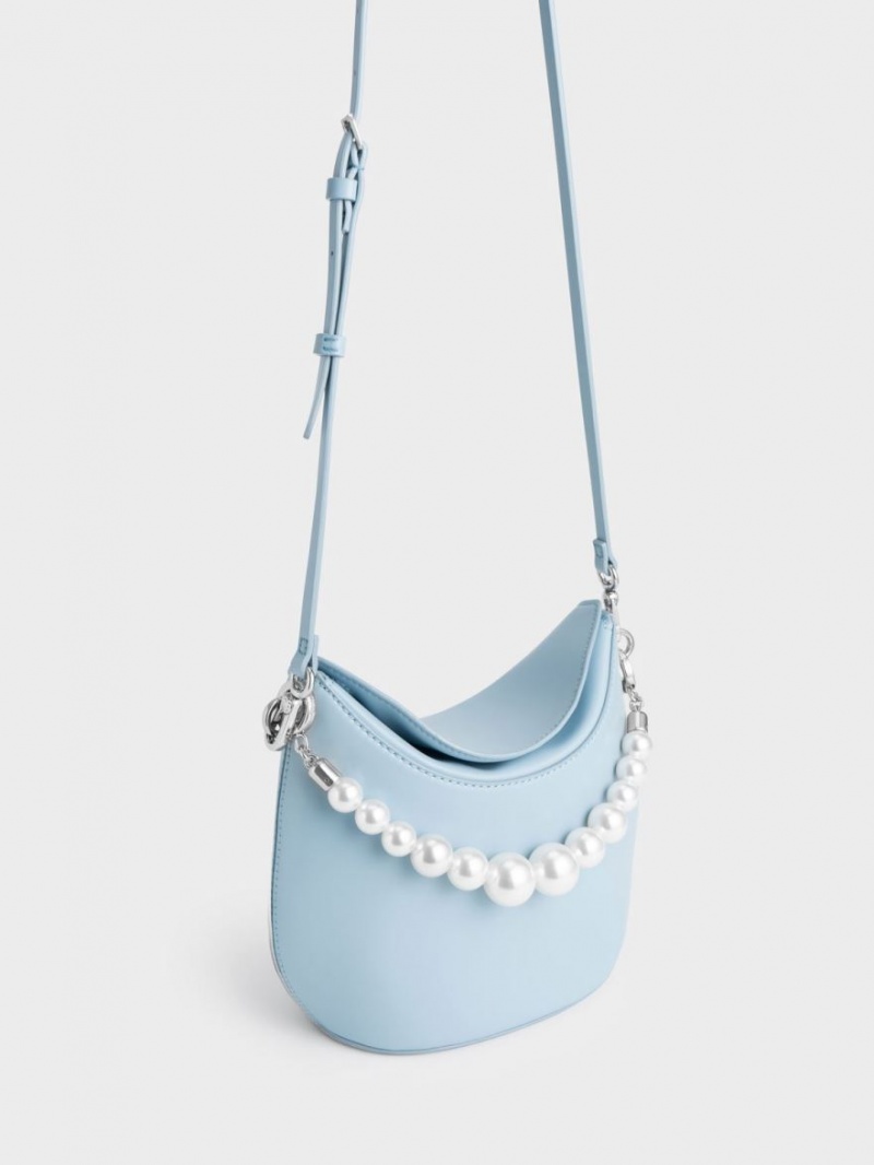 τσαντα χειροσ Charles And Keith Bead-Embellished Knotted ανοιχτο μπλε | 64935-WXRF