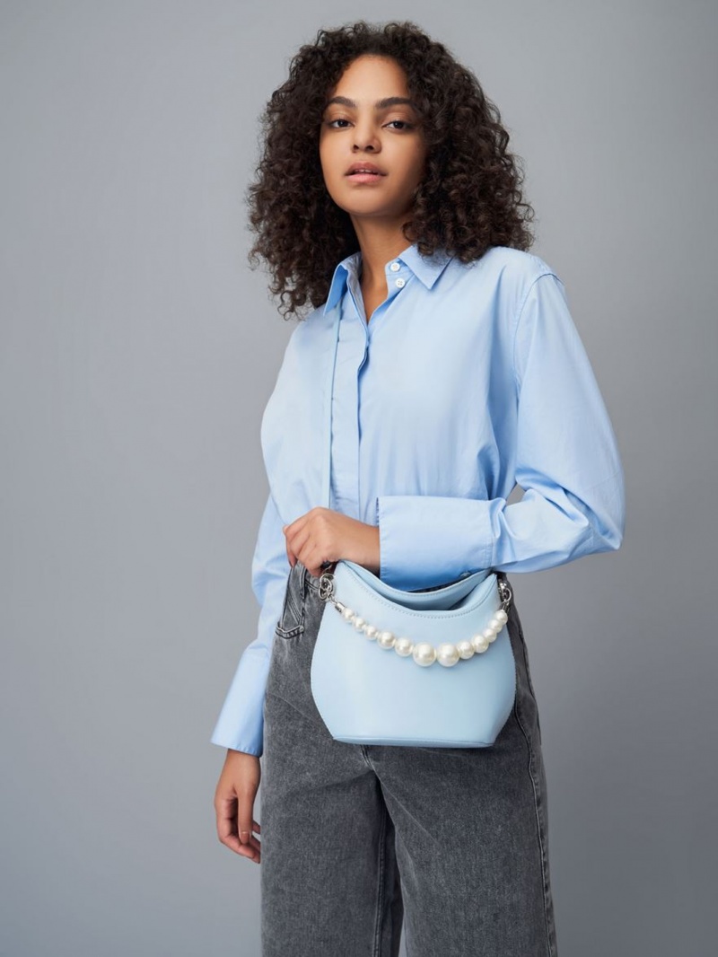 τσαντα χειροσ Charles And Keith Bead-Embellished Knotted ανοιχτο μπλε | 64935-WXRF