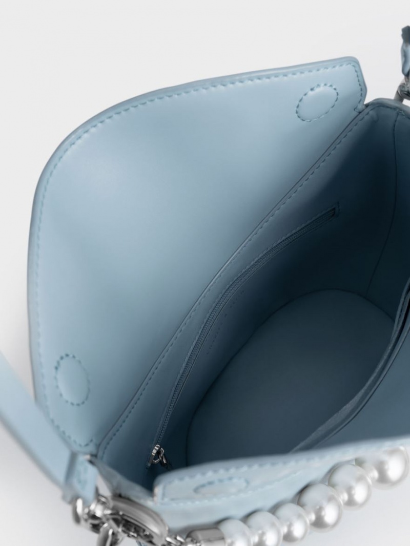 τσαντα χειροσ Charles And Keith Bead-Embellished Knotted ανοιχτο μπλε | 64935-WXRF