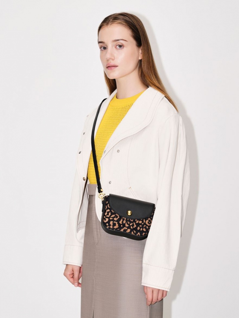 τσάντεσ ώμου Charles And Keith Beaded Metallic Handle Sculptural μαυρα | 79526-OKPG