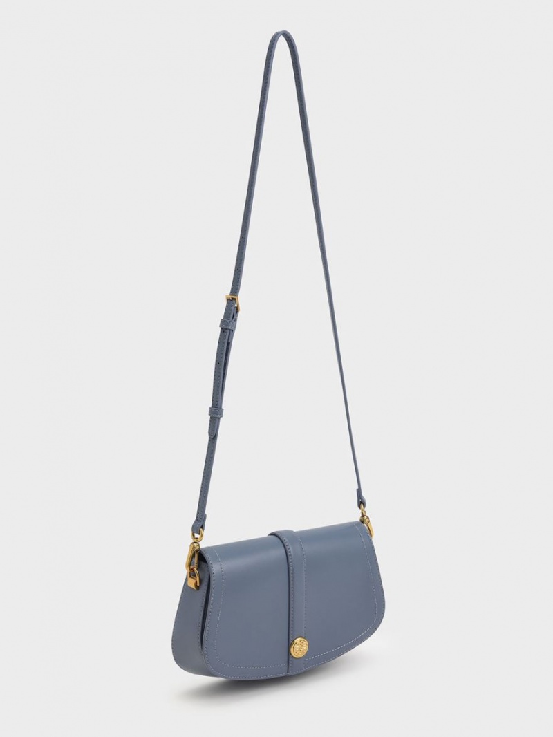 τσάντεσ ώμου Charles And Keith Blair Chain Handle μπλε | 09528-UEXW