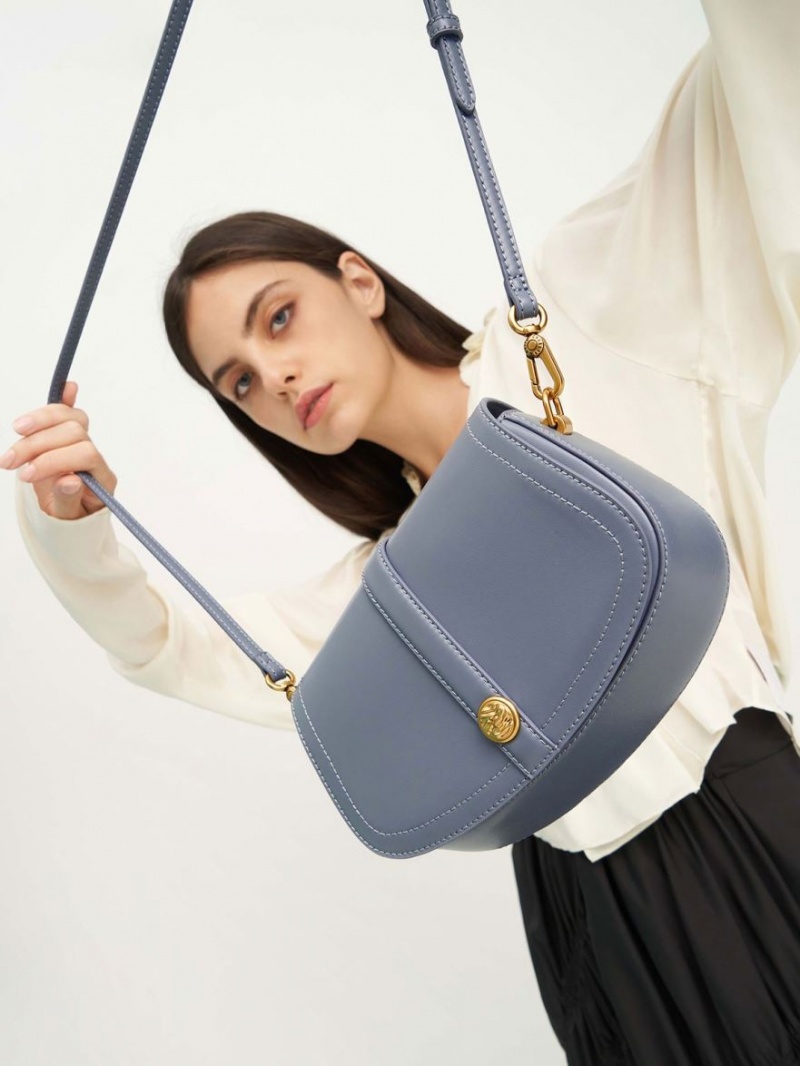 τσάντεσ ώμου Charles And Keith Blair Chain Handle μπλε | 09528-UEXW