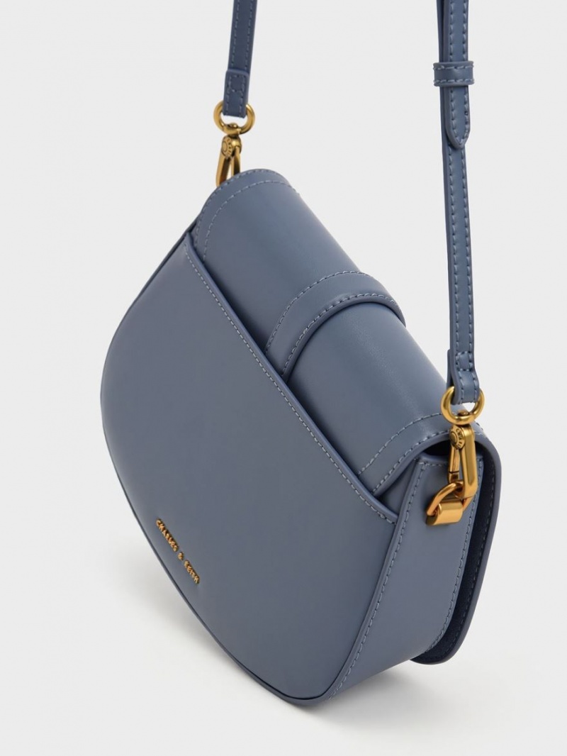 τσάντεσ ώμου Charles And Keith Blair Chain Handle μπλε | 09528-UEXW