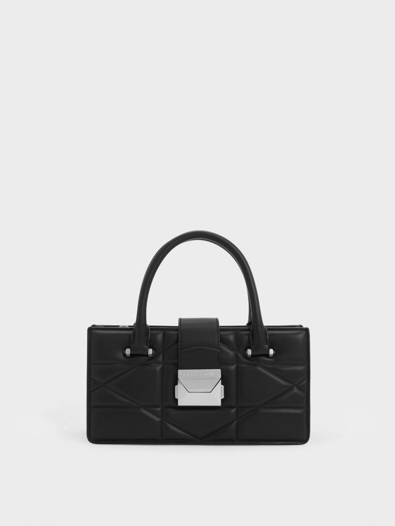 τσαντα χειροσ Charles And Keith Blanche Καπιτονέ Top μαυρα | 64795-ZTVD