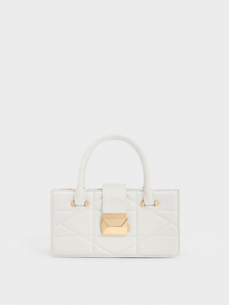 τσαντα χειροσ Charles And Keith Blanche Καπιτονέ Top ασπρα | 81394-VEKF