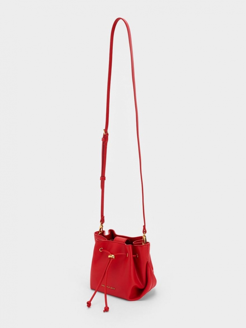 τσαντα χειροσ Charles And Keith Boaz Drawstring Top κοκκινα | 16374-KTIX