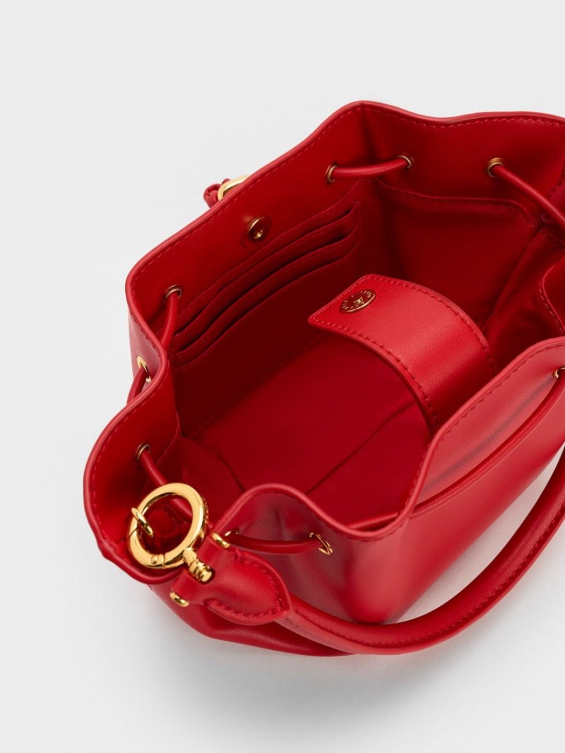 τσαντα χειροσ Charles And Keith Boaz Drawstring Top κοκκινα | 16374-KTIX