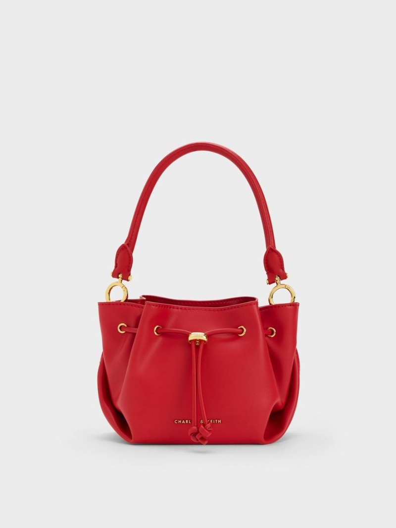 τσαντα χειροσ Charles And Keith Boaz Drawstring Top κοκκινα | 16374-KTIX