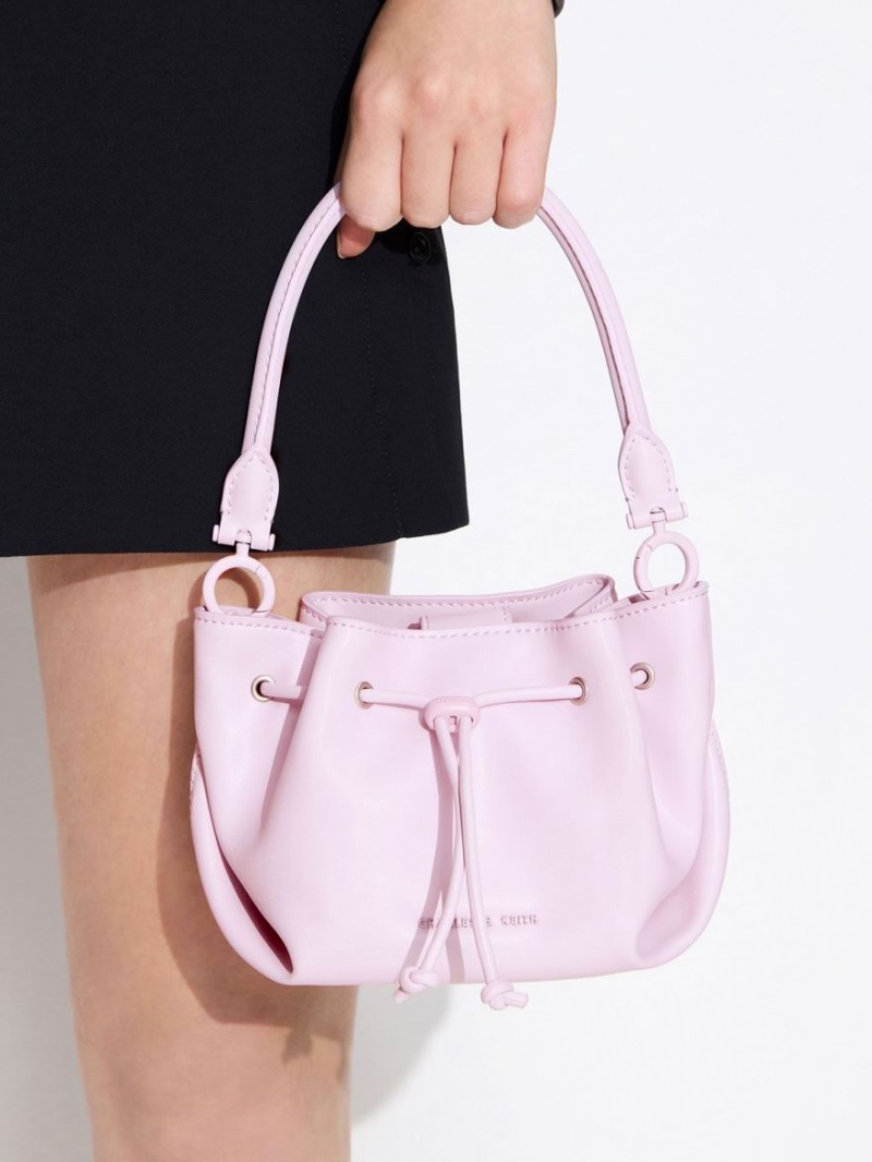 τσαντα χειροσ Charles And Keith Boaz Drawstring Top μωβ | 45396-TRPS