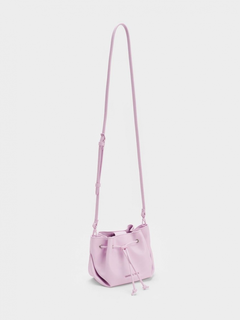 τσαντα χειροσ Charles And Keith Boaz Drawstring Top μωβ | 45396-TRPS
