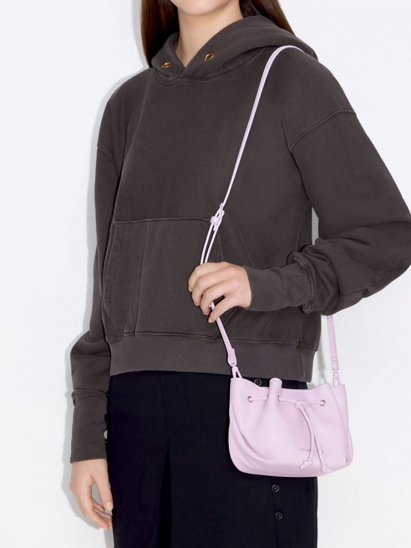 τσαντα χειροσ Charles And Keith Boaz Drawstring Top μωβ | 45396-TRPS